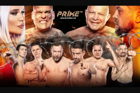 Gala PRIME 16: zacięta walka, groźne spojrzenia i determinacja zawodników.