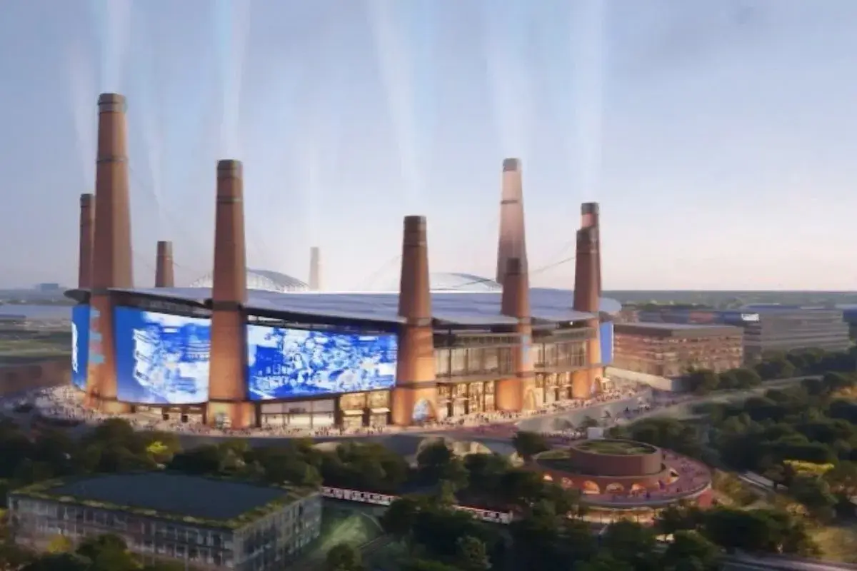 Nowy stadion dla klubu z Birmingham, z charakterystycznymi kominami i wielkimi ekranami.