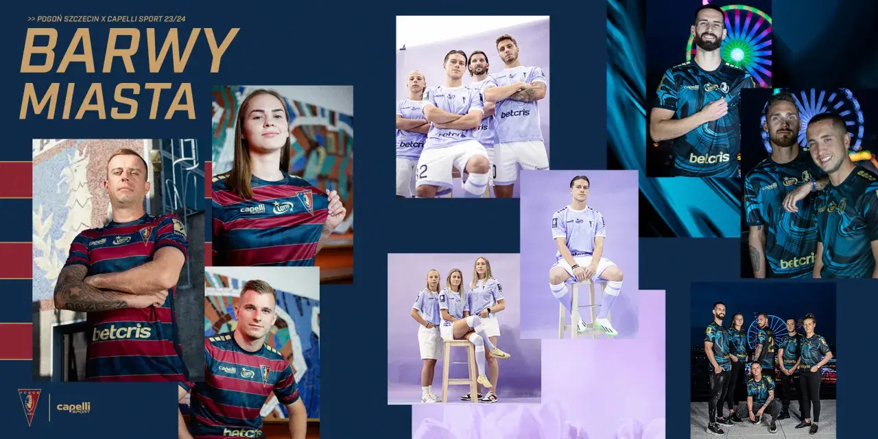 Pogoń Szczecin prezentuje nowe barwy miasta na sezon 23/24. Zobaczcie zawodników w nowych strojach!