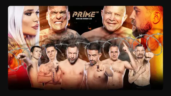 Gala PRIME 16: zacięta walka, groźne spojrzenia i determinacja zawodników.
